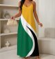 Elegant V-Neck Maxi Dress Jamaican Sleeveless Formal Gown for Women