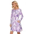 Flowered Women Summer Mini Dress Crew Neck Trendy