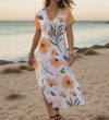 Women Slit & Fierce Maxi V-Neck Dress Summer Wear with Side Slit