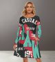 1975 Casual Women Mini Dress Crew Neck Summer Fashion