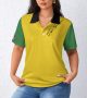 Women Casual Polo Shirt Straight Jamaican Colours