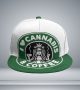 Cannabis & Coffee Snapback Baseball Cap With Flat Brim