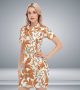 Floral Mini Dress Polo Collar Elegance Women Blooms with Style