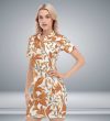 Floral Mini Dress Polo Collar Elegance Women Blooms with Style