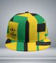 Jamaican Design Snapback Baseball Cap With Flat Brim