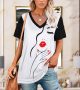 Queen Face T-Shirts Short Sleeve Women Casual Printed Tees