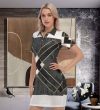 Trending Bodycon Mini Dress Women Polo Collar V-Neck