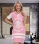Trendy Women Mini Dress Polo Collar for the Modern Woman