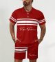 Men's Polo Shirt Set Sun Chill Outfit Easygoing Two-Piece Summer Wear Short Sleeve