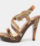 Jimmy Choo Multicolor Python Ankle Strap Sandals Size 38