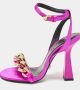 Versace Pink Satin Medusa Ankle Strap Sandals Size 36